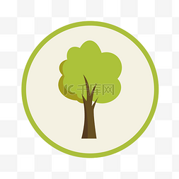 矢量绿色树木图标