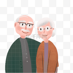 手绘可爱老人图片_手绘可爱老爷爷和老奶奶