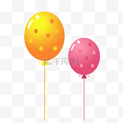 儿童节日手绘插画图片_红色粉红色气球手绘插画