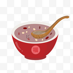 餐具红碗粥