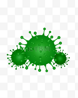绿色卡通病毒图片_矢量免扣绿色细菌
