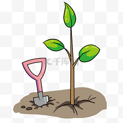 植树节绿色卡通图片_植树节种植树木插画