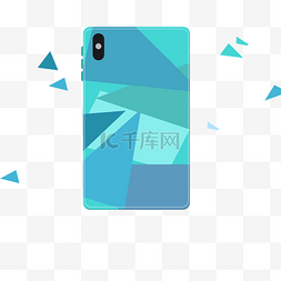 蓝色简约手机壳图案设计