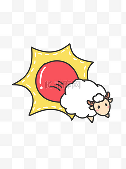 卡通动物日系图片_儿童可爱清新日系卡通动物小绵羊