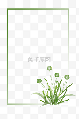 绿色花草边框