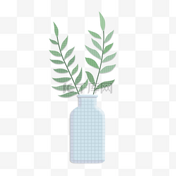 淡绿绿图片_小清新瓶装植物淡雅风影叶