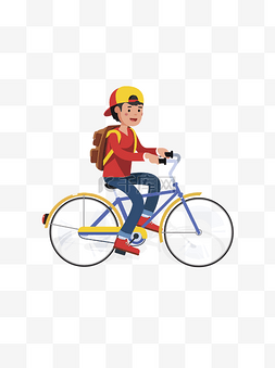 骑着自行车图片_卡通骑着自行车的少年人物设计