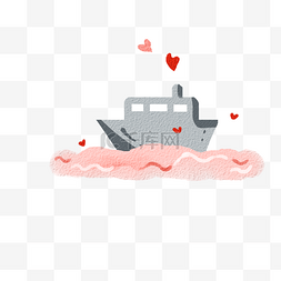 海上帆船运动图片_粉色恋爱小船