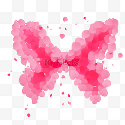粉色爱心玫瑰图片_情人节粉色玫瑰花瓣插图