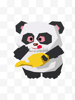 卡通大熊猫矢量图片_卡通几何大熊猫可商用元素