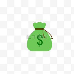绿色美元钱袋