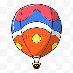 可爱漂浮彩色热气球