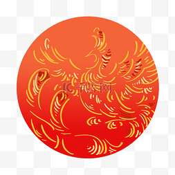 火凤凰纹样传统太阳