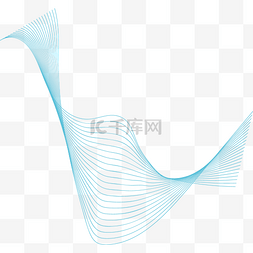 炫彩几何框图片_蓝色几何曲线图案元素