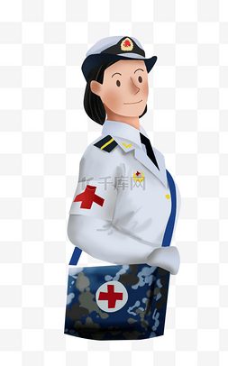 建军节手绘医疗女兵