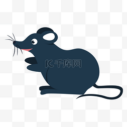 老鼠看病图片_黑色卡通小老鼠矢量图