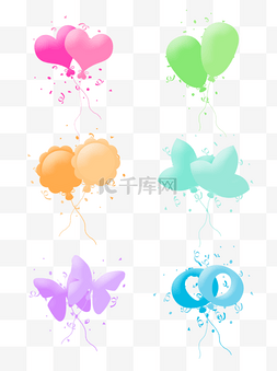 纸banner图片_气球彩色漂浮气球碎纸装饰气球素