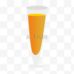 黄色的热橙汁手绘插画