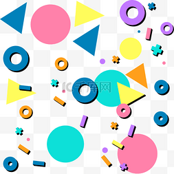 彩色漂浮线图片_抽象孟菲斯漂浮元素