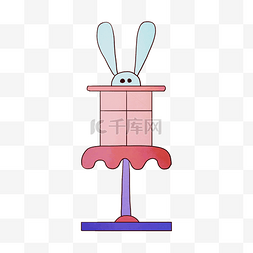 红色小凳子图片_愚人节蓝色的兔子 