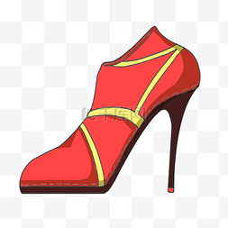 红色女士高跟鞋插画
