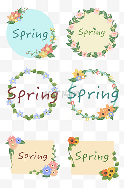 spring春图片_春天spring花环装饰植物