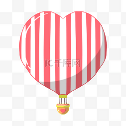 红白色条纹热气球