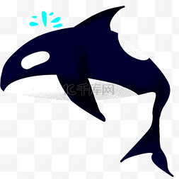 蓝黑色游动的鲸鱼