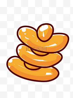 彩绘黄色图片_彩绘黄色套条面包食品元素
