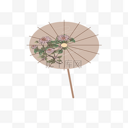 折叠雨伞图片_矢量卡通粉色雨伞