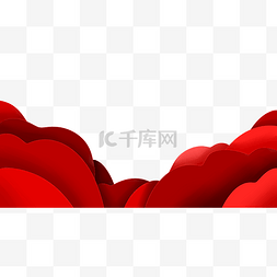 红色的云朵图片_手绘红色的云朵插画