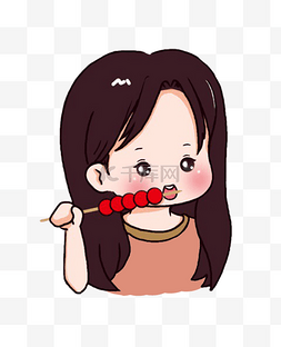 女孩吃糖葫芦图片_吃糖葫芦的小女孩