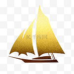 烫金色卡通帆船图标