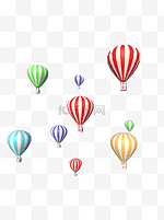 3D彩色漂浮热气球C4D活动气球素材