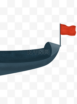 船头图片_小清新小船和国旗可商用元素