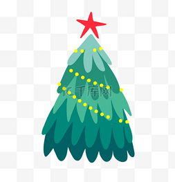 西方麋鹿图片_圣诞树星星灯平安夜装饰松树PNG