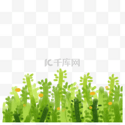 绿色可爱通用草丛装饰