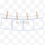 产品实物木夹子夹照片边框设计