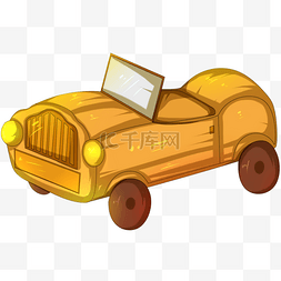 手绘黄色的吉普车插画
