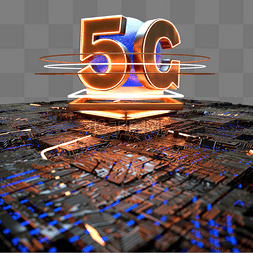 光4图片_C4D立体炫光5G科技时代