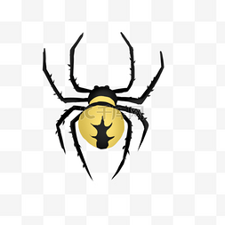 黄黑色肥蜘蛛卡通手绘