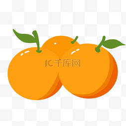 手绘圆圆的橙子插画