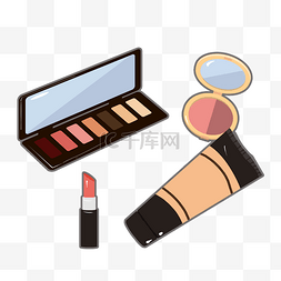 彩妆系列用具图片_化妆品彩妆系列插画