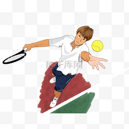 打网球的男孩 