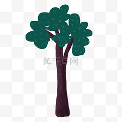 卡通矢量创意树木图片_大自然卡通绿色植物