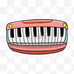 手绘粉红色电子琴