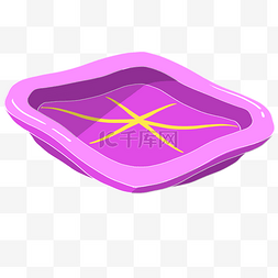 紫色的盘子手绘插画