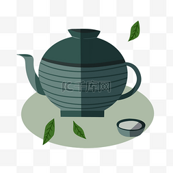 茶壶创意图片_卡通日本茶壶插画