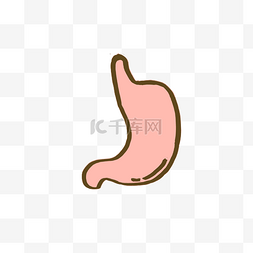 人体器官胃图片_粉色手绘胃人体器官图标
