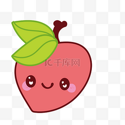 水果桃子矢量图片_手绘微笑的水蜜桃矢量免抠图